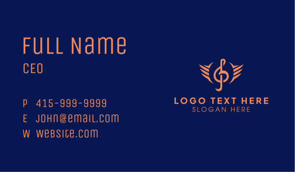 Clef Wing Music Production Business Card Design Image Preview