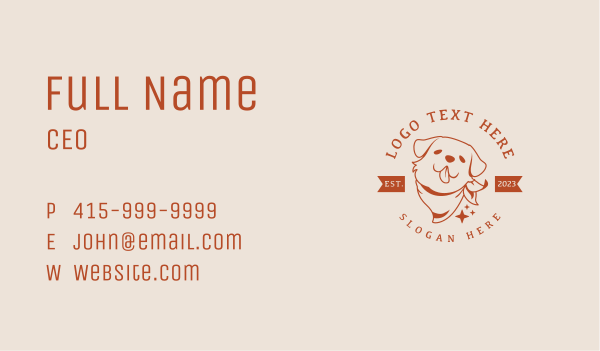 Pet Dog Scarf Business Card Design Image Preview