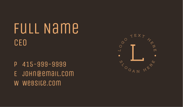Round Serif Wordmark Business Card Design Image Preview