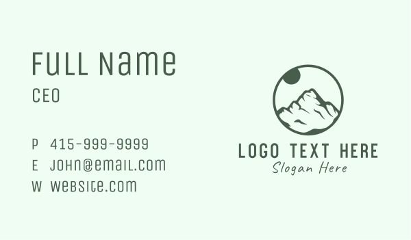 Natural Mountain Trek Business Card Design Image Preview