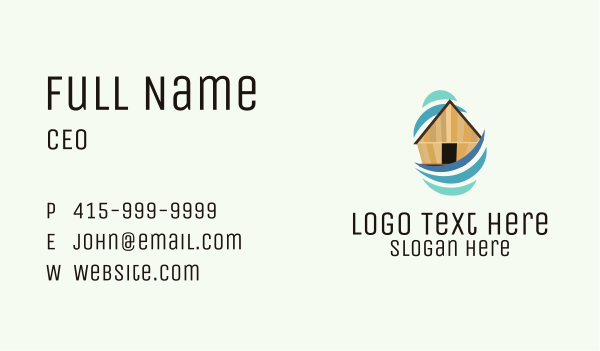 Tropical Hut Wind Water Business Card Design Image Preview