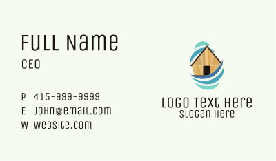 Tropical Hut Wind Water Business Card