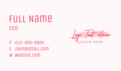 Beauty Script Wordmark Business Card Image Preview