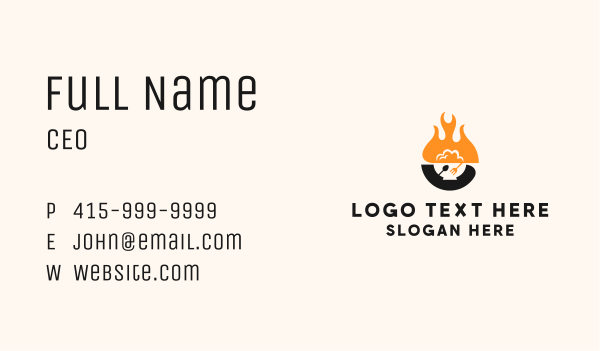 Fire Rice Bowl  Business Card Design Image Preview