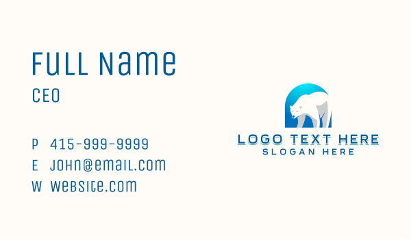 Polar Bear Zoo Business Card Design Image Preview