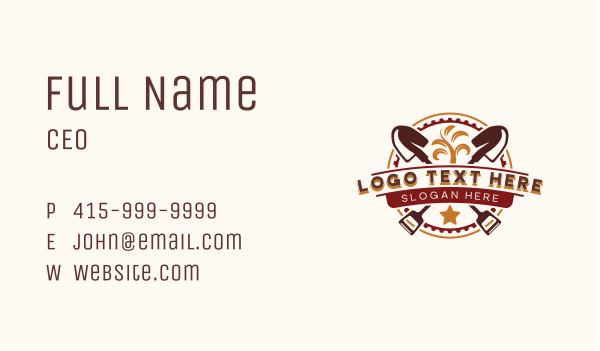 Landscaping Shovel Garden Business Card Design Image Preview