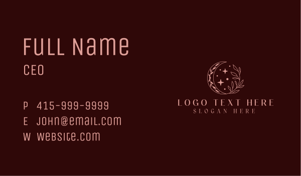 Floral Moon Jeweler Business Card Design Image Preview