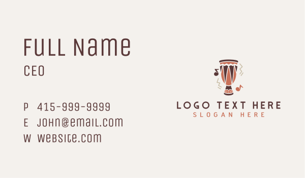 Ethnic Drum Instrument Business Card Design Image Preview