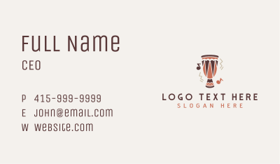 Ethnic Drum Instrument Business Card Image Preview