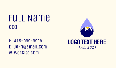 Outdoor Mountain Droplet  Business Card
