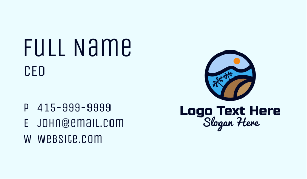 Tropical Surf Wave Business Card Design Image Preview