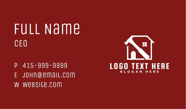 Hammer House Construction Business Card Design Image Preview