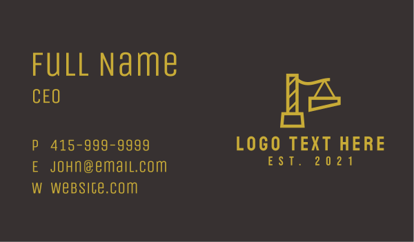 Construction Tower Crane  Business Card Design Image Preview