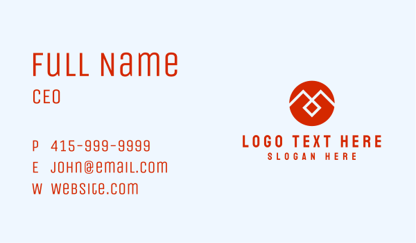 Modern Red Letter M  Business Card Design Image Preview