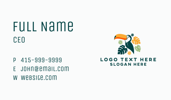Toucan Bird Aviary Business Card Design Image Preview
