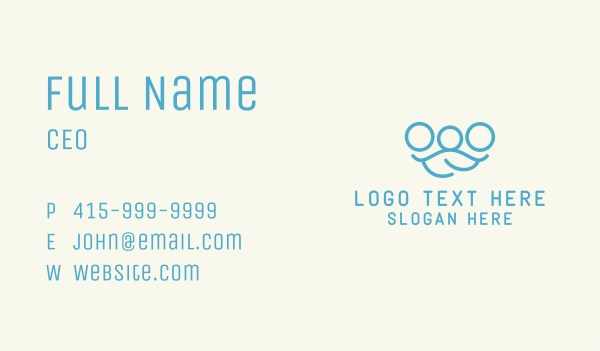 Blue Minimalist Family Business Card Design Image Preview