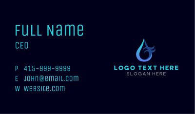 Water Wave Droplet Business Card Image Preview