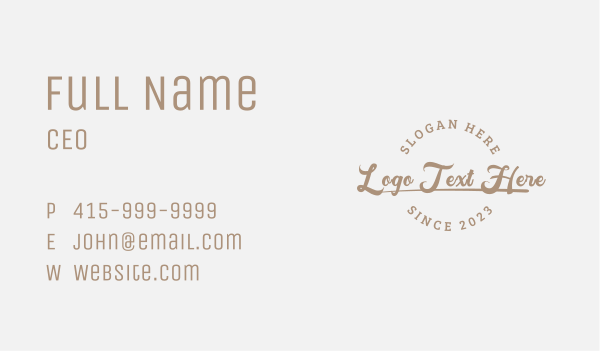 Script Round Business Business Card Design Image Preview