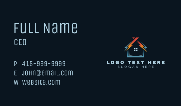 House Electric Energy  Business Card Design Image Preview