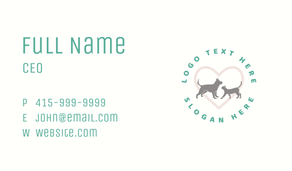 Dog Cat Heart Business Card Design Image Preview