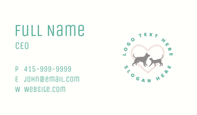 Dog Cat Heart Business Card Image Preview