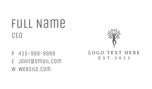 Organic Tree Yoga  Business Card Design Image Preview