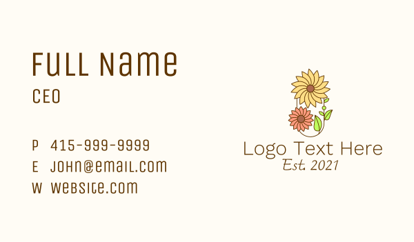 Spring Flower Garden  Business Card Design