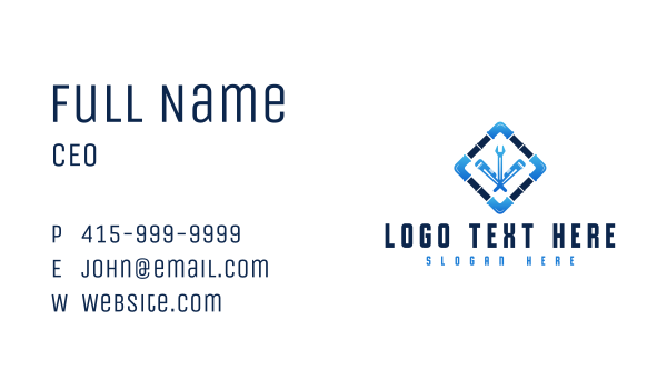 Pipe Wrench Plumbing Business Card Design Image Preview