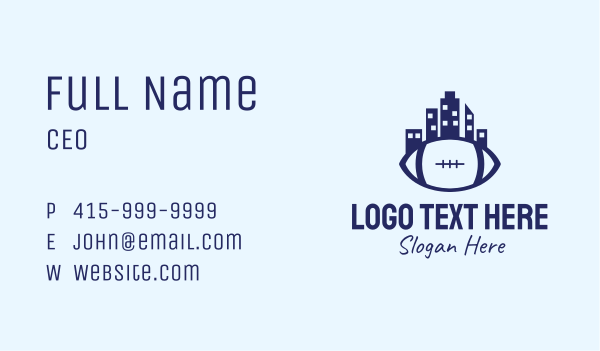 City Skyline Football Business Card Design Image Preview