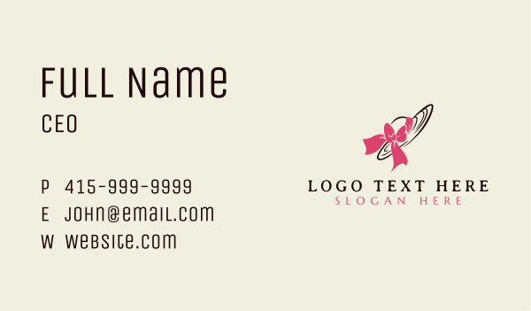 Fashion Ribbon Hat Business Card Design Image Preview