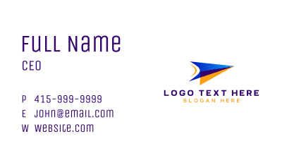 Arrow Plane Courier Business Card Image Preview