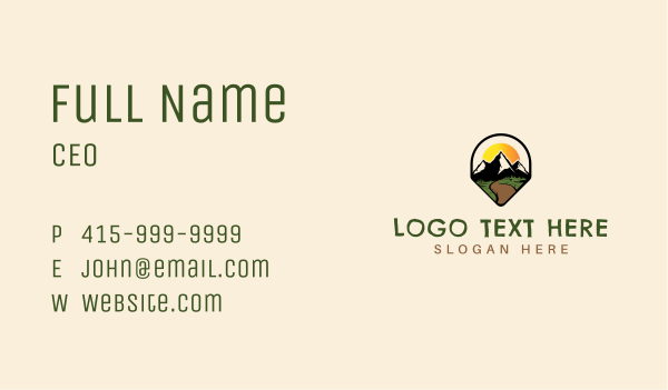 Tropical Mountain Summit Business Card Design Image Preview