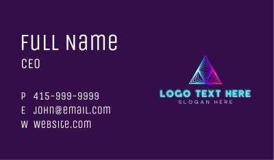 Pyramid Neon Triangle Business Card Image Preview