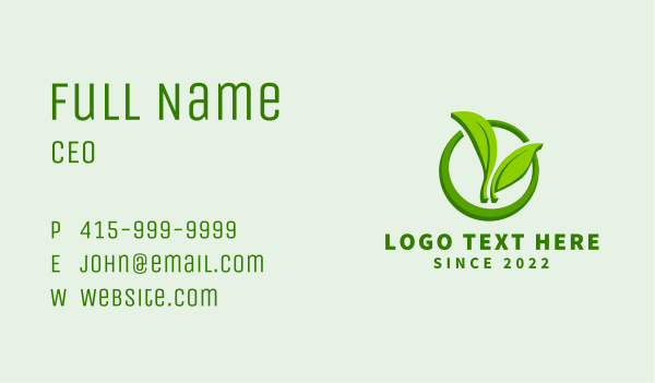 Organic Nature Garden  Business Card Design Image Preview