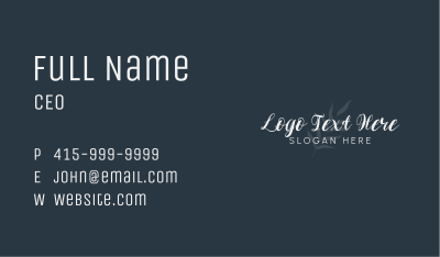 Simple Leaf Wordmark Business Card Image Preview