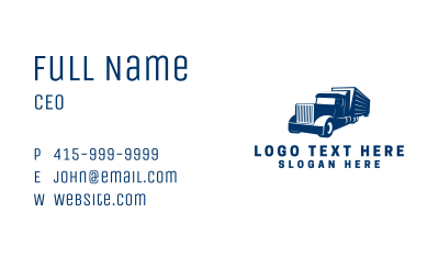 Blue Cargo Truck Business Card Image Preview