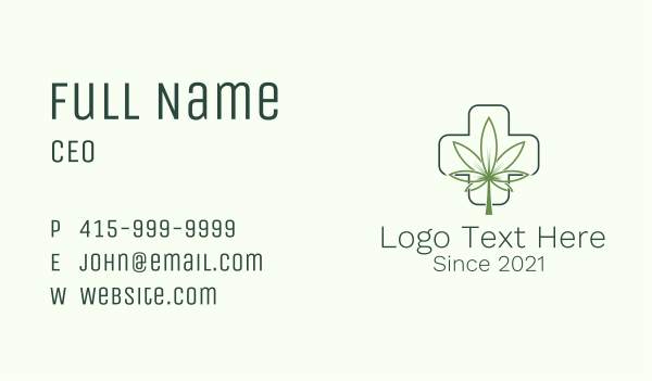 Cannabis Leaf Cross Business Card Design Image Preview