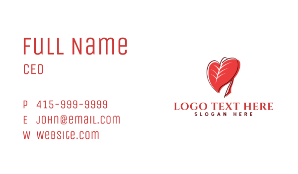 Heart Leaf Garden Business Card Design Image Preview