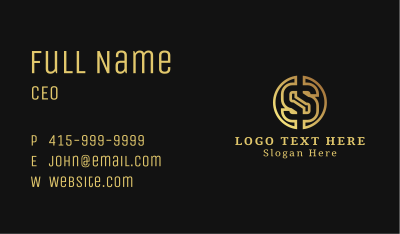 Gold Cryptocurrency Letter S Business Card Image Preview