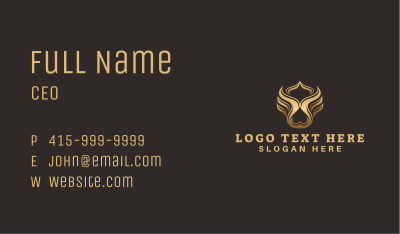 Golden Elegant Wing  Business Card Image Preview