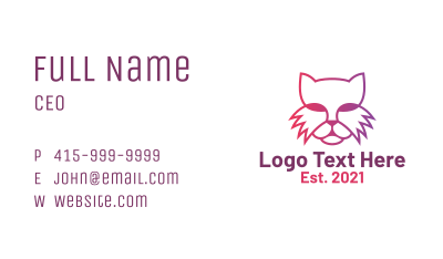 Gradient Cat Head Business Card Image Preview