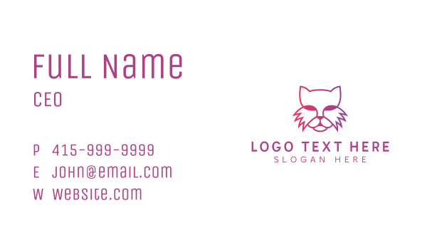 Gradient Cat Head Business Card Design Image Preview