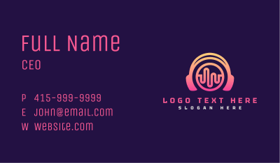 Music Wave Headset Business Card