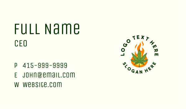 Fire Cannabis Badge Business Card Design Image Preview
