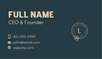 Minimalist Natural Fashion Lettermark Business Card Design