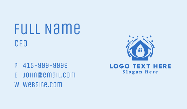 Home Cleaning Droplet Business Card Design Image Preview