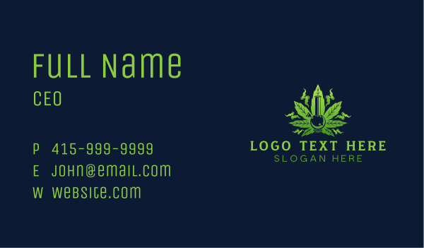 Marijuana Weed Bong Smoke Business Card Design Image Preview