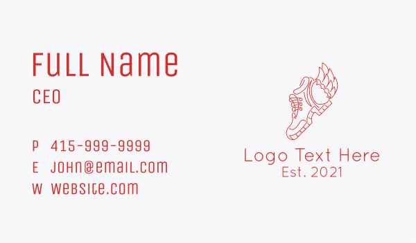 Fire Wing Sneaker Boot Business Card Design Image Preview