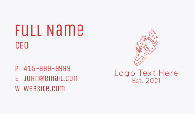 Fire Wing Sneaker Boot Business Card Image Preview