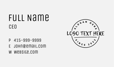 Urban Fashion Clothing Wordmark Business Card